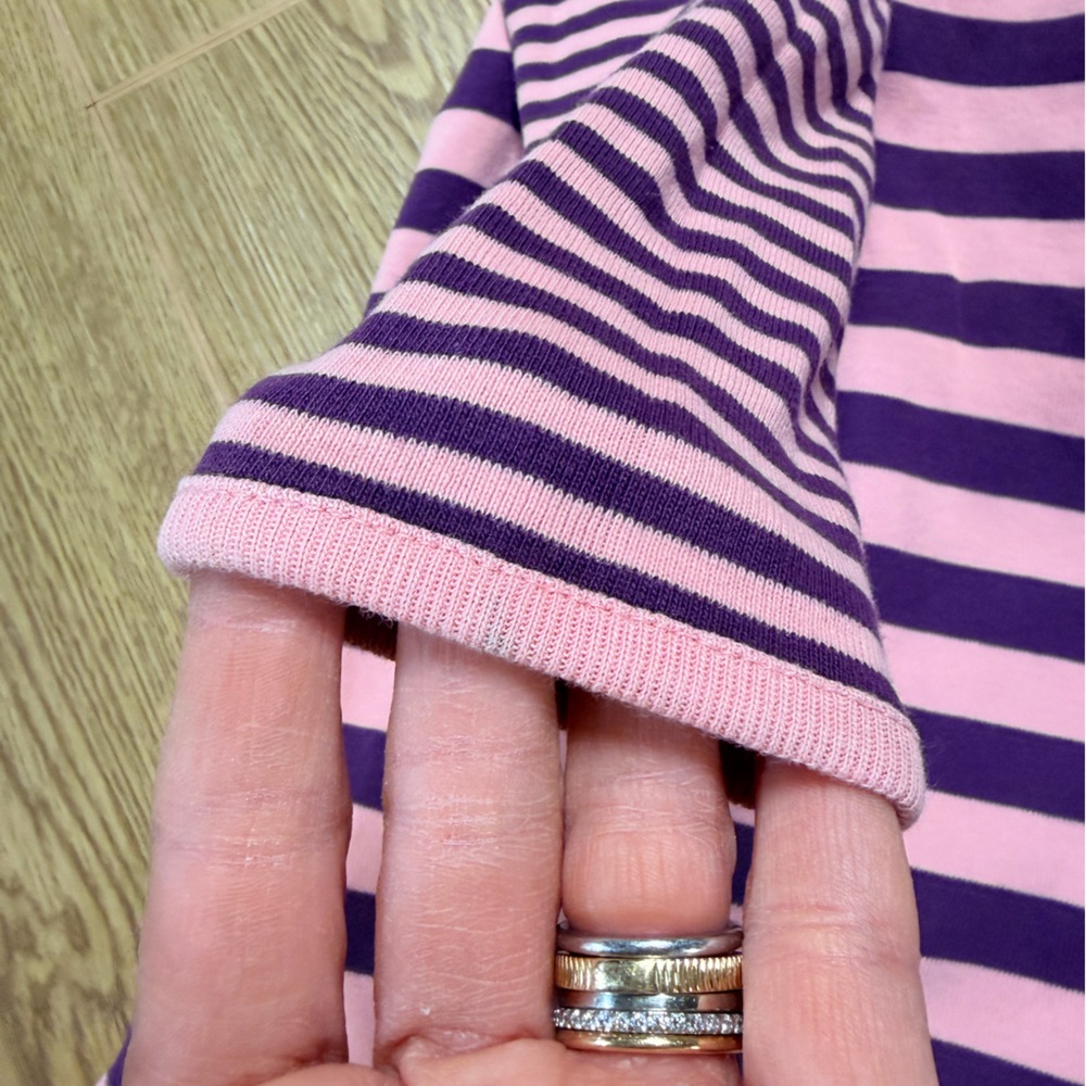 Hanna Andersson Pink Purple Stripe Long Sleeve Dress Size 110 (4-5) - Picture 5 of 5